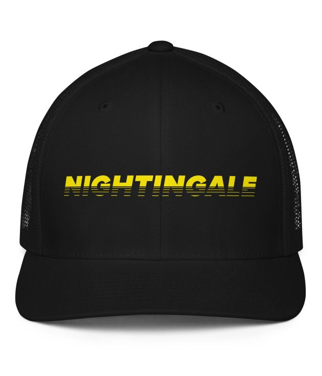 "Nightingale" All-Black RACE DAY Flex-Fit Closed-back Trucker Cap